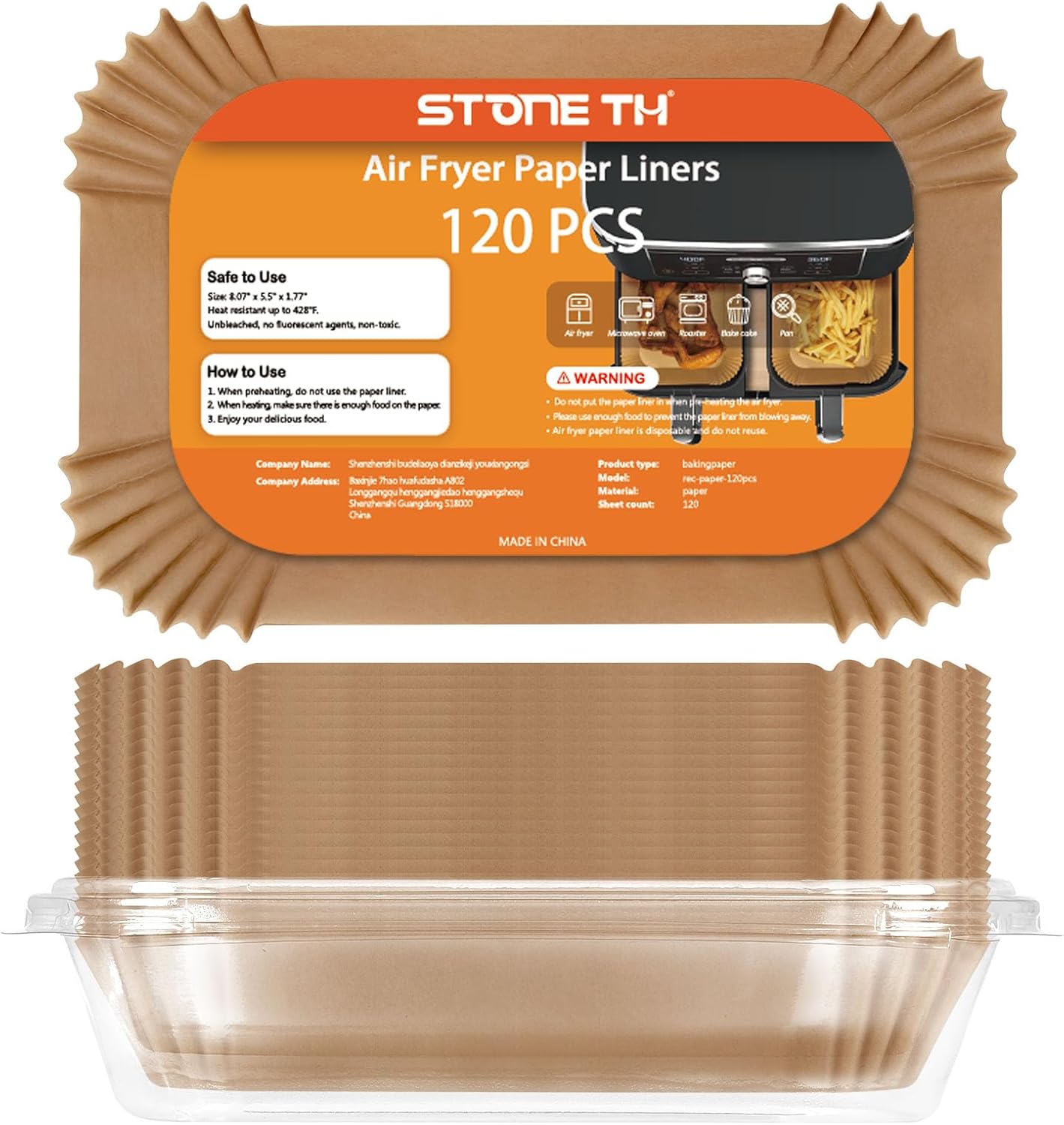 120x Backpapier für Ninja AF300EU, AF400EU, AF500EU Heißluftfritteuse