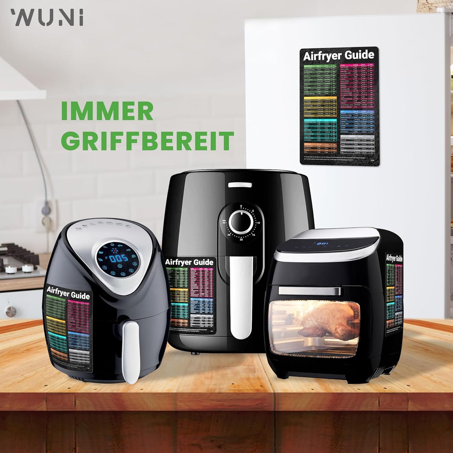 Magnetischer Heißluftfritteuse Anletung Temperatur, Dauer & Menge